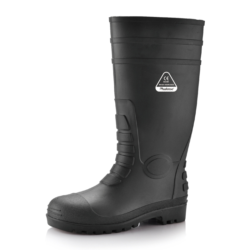 Wasserdichte Gummi-Gummi-Stiefel W-6038 Schwarz