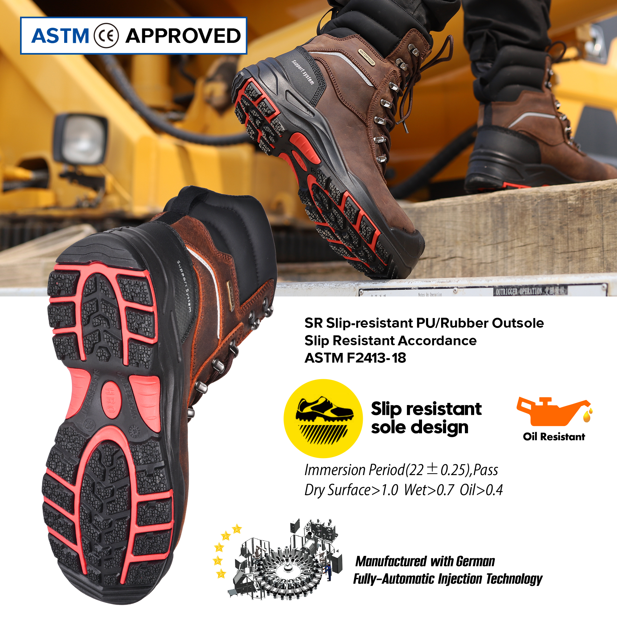 Herren warme Sicherheit Stiefel Ölfestes Arbeitsstiefel wasserdicht H-9552