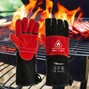  Lederhandschuhe Hitzebeständige Schweißhandschuhe FL-1023 Schwarz & Rot