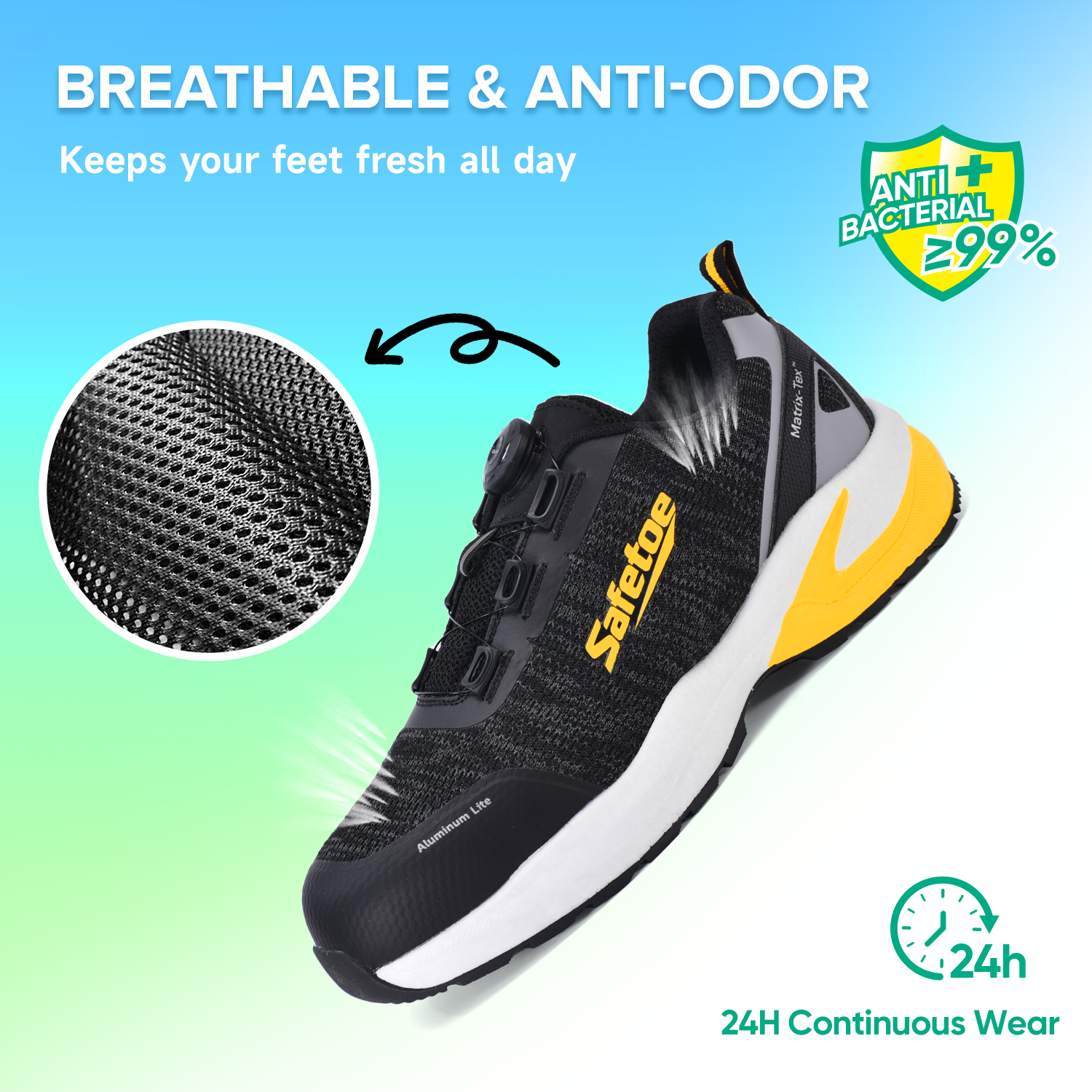 Sommer-Arbeitssicherheitsschuhe mit Aluminiumkappe, rutschfest, für Logistikarbeiter, L-7609, Gelb