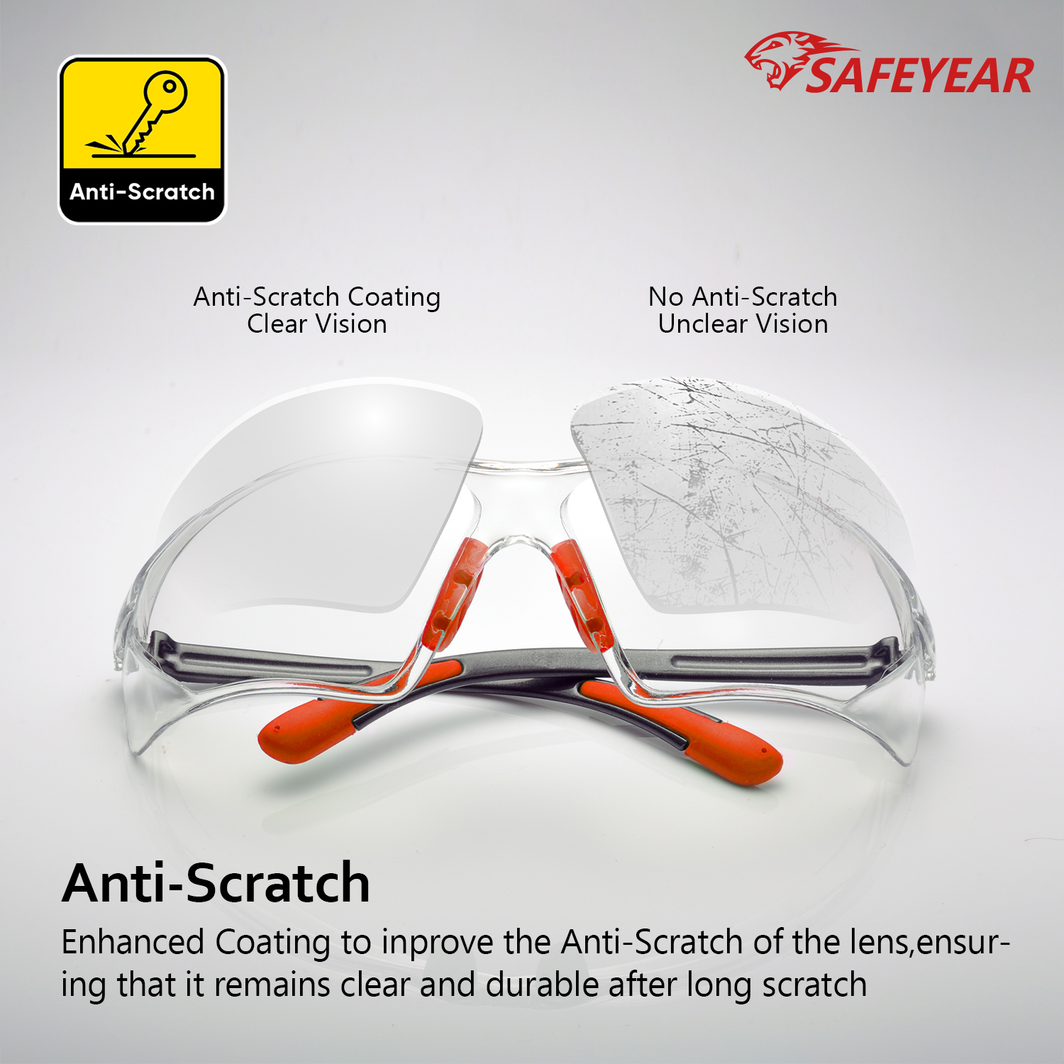 FEEFORTE VORSCHALTE INDUSTRIAL Safety Brille SG003OR
