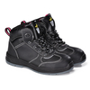 Damen-Arbeitsstiefel aus schwarzem Rindsleder mit Sicherheitsstahlkappe M-8516, glatt