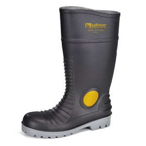 Wasserdichte PVC-Sicherheitsregenstiefel mit Stahlkappe und Stahlplatte W-6055