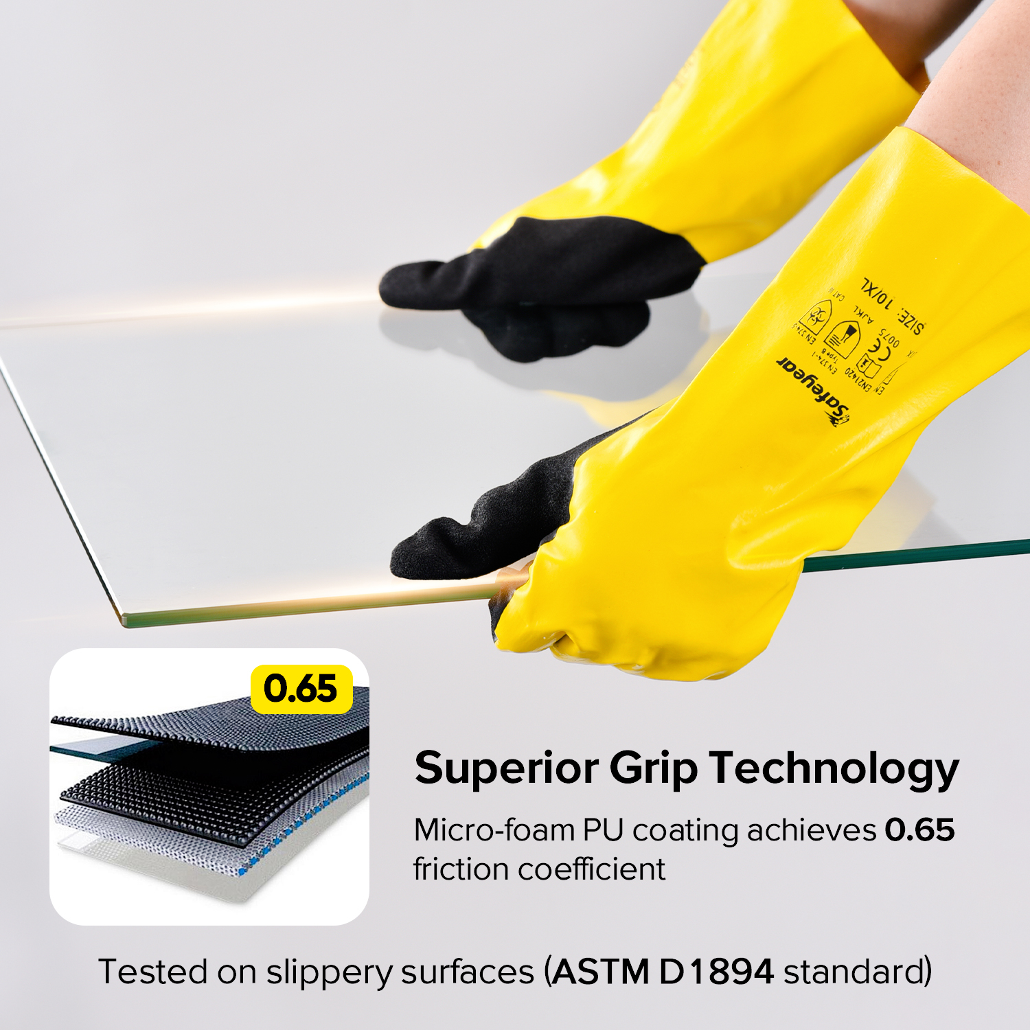 Chemikalien- und ölbeständige Arbeitshandschuhe NSL1868 Gelb