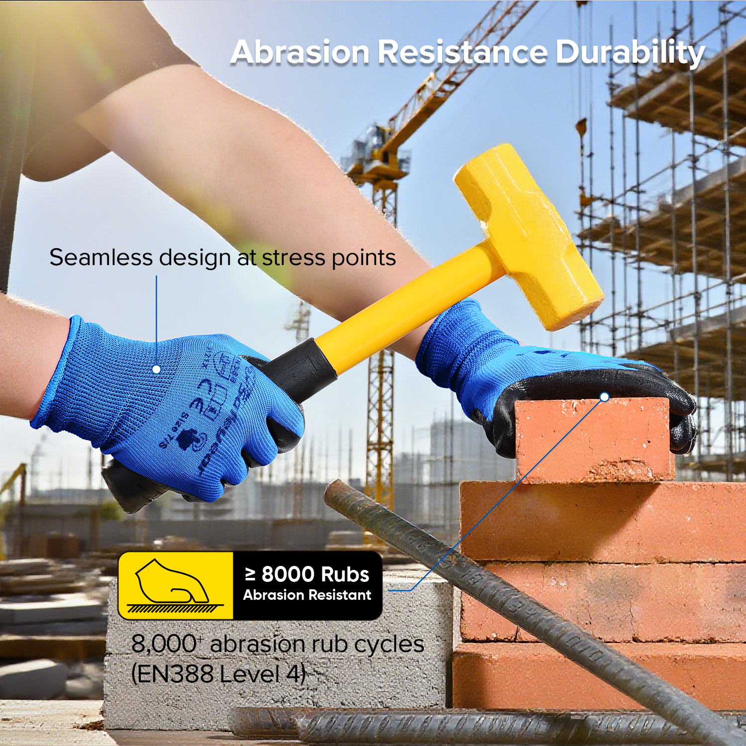 Nitrilbeschichtete Sicherheitsarbeitshandschuhe N1552 Blau