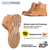 Australien-Standard-wasserdichte Bergbau-Sicherheitsstiefel mit Stahlkappe und seitlichem Reißverschluss M-8577 Beige
