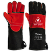  Lederhandschuhe Hitzebeständige Schweißhandschuhe FL-1023 Schwarz & Rot