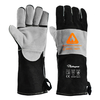 Hitzebeständige Handschuhe für Schweißhandschuhe, Leder, Rindsleder, FL-1023, Schwarz und Grau