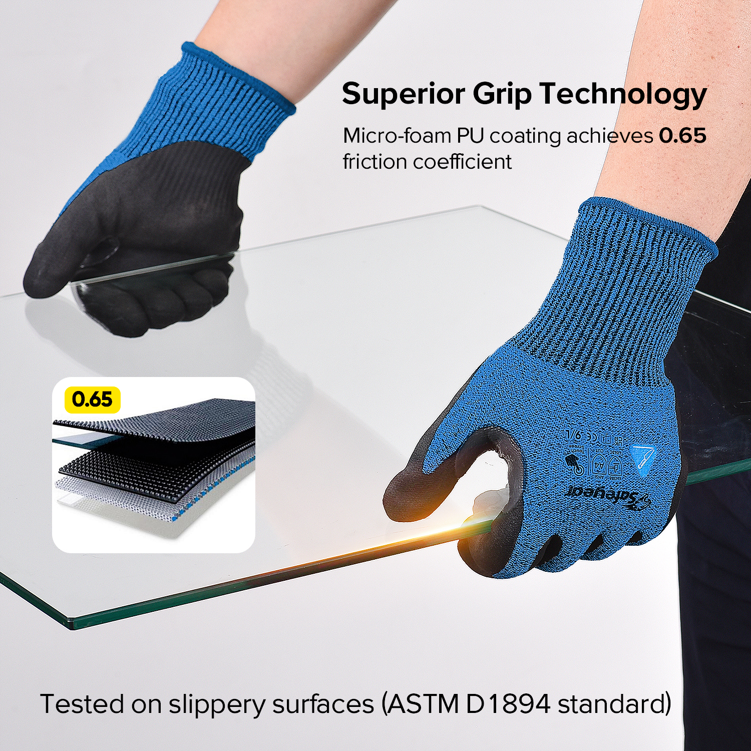 Bauarbeitshandschuhe Schnittfeste Sicherheitsarbeitshandschuhe PD8045 Blau