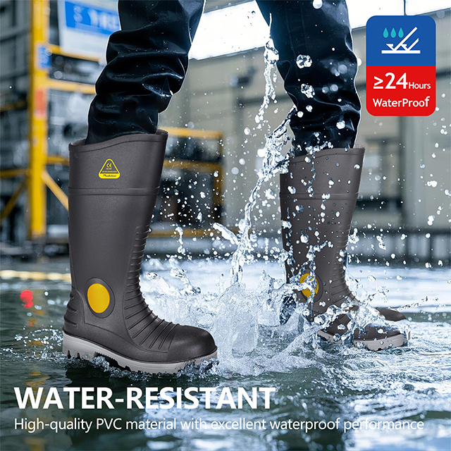 Gummi-Gummi-Stiefel wasserdicht W-6055 Schwarz