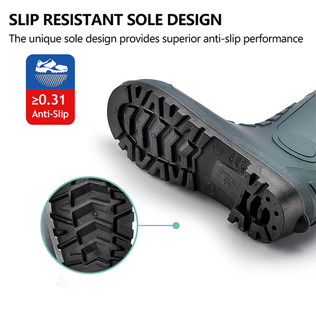 PVC-Kaugummi-Regenstiefel W-6038 Grün