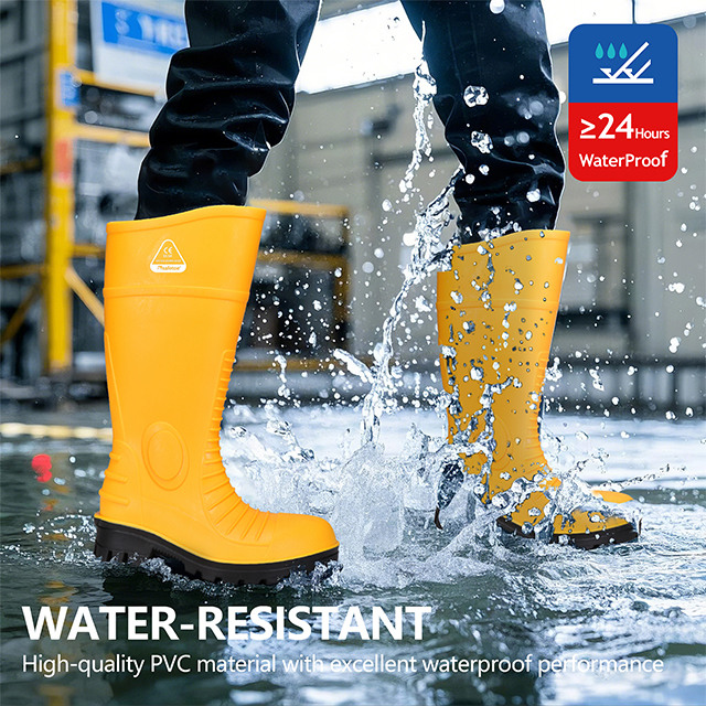 PVC Gum Stiefel wasserdicht W-6055 Gelb
