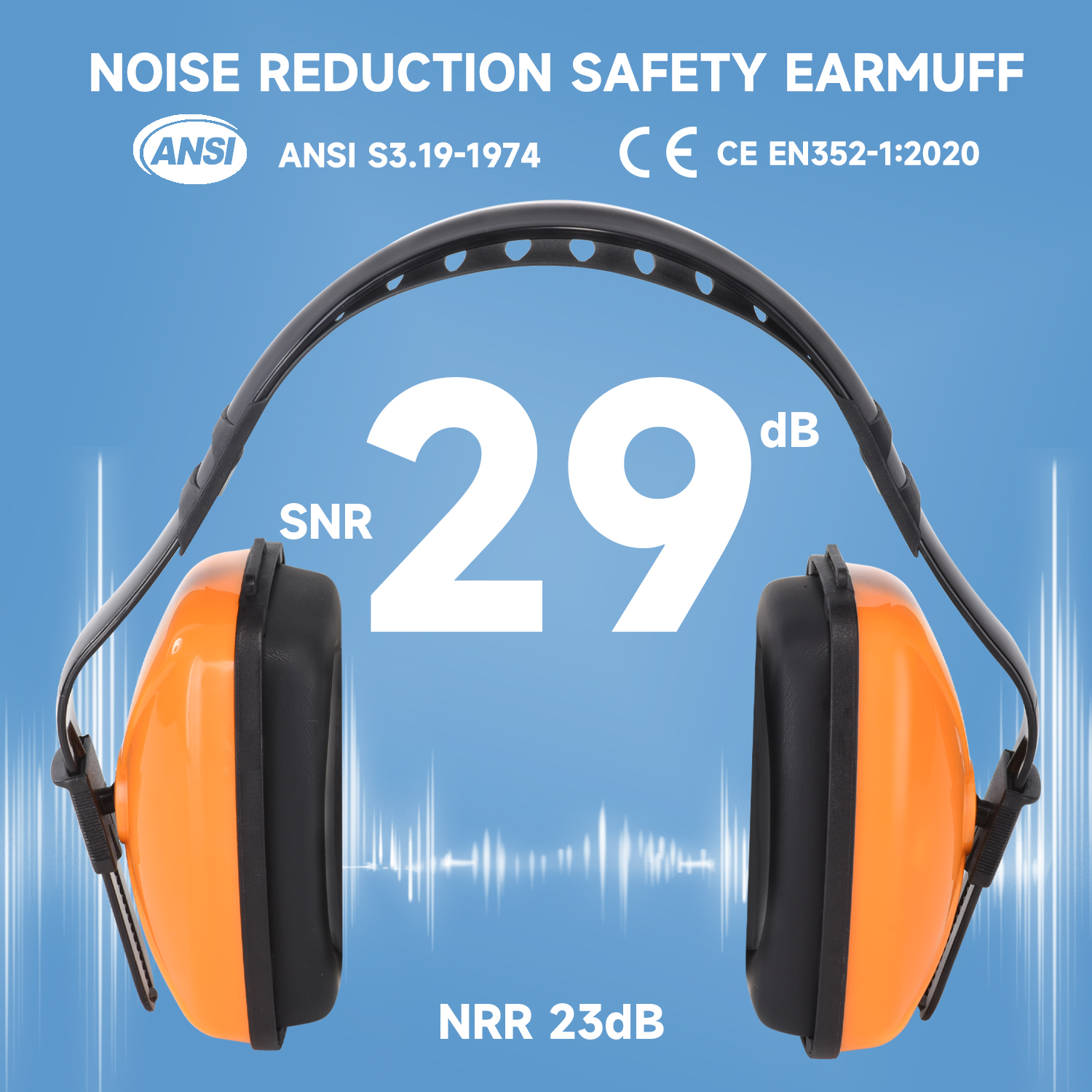 Hören schützender Ohrmuffs EM-5003 Orange