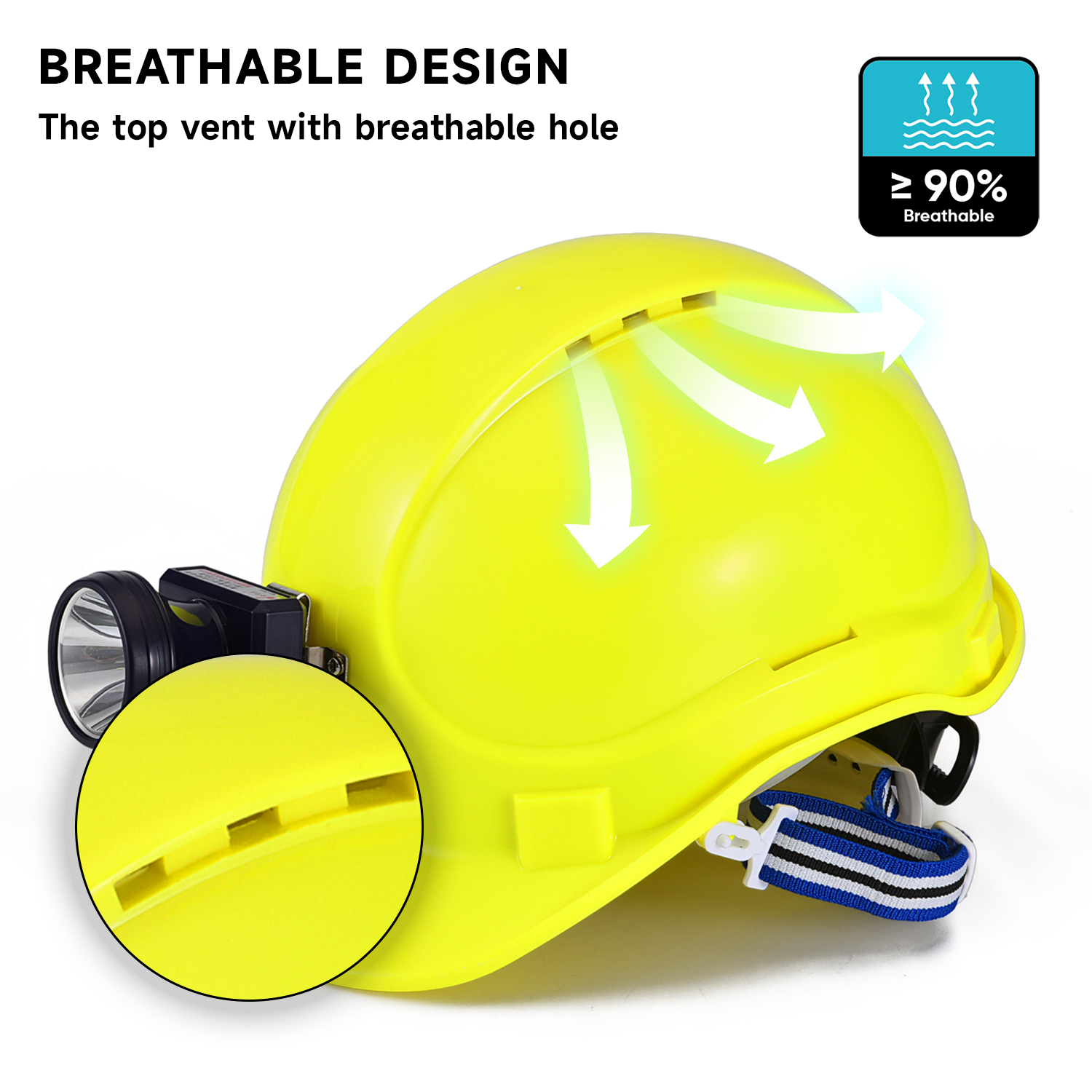 Helmkonstruktion Helf Hut Abs CE zugelassene Sicherheitshelme W-018 Gelbgelb