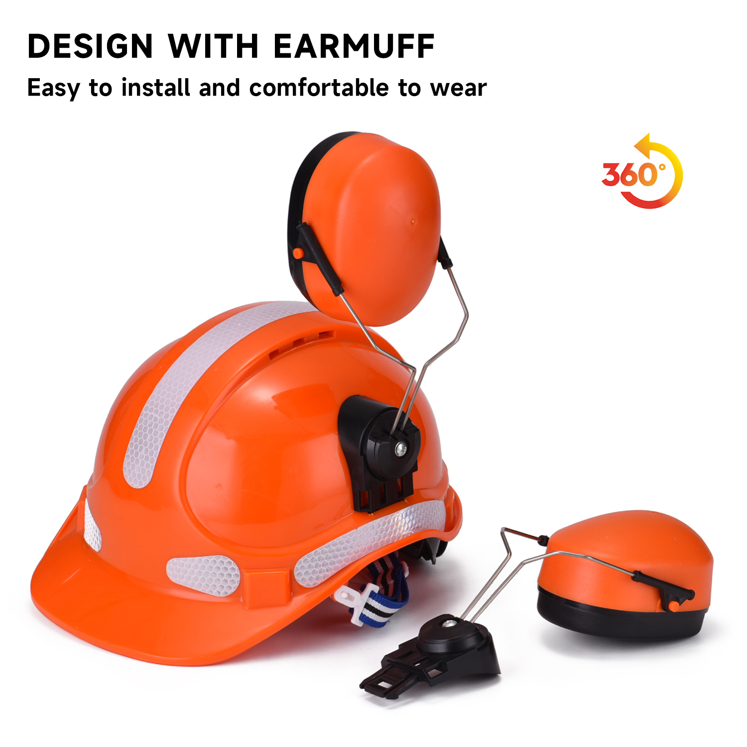  Herstellung von Ohrschützer Konstruktion Sicherheitshelm ABS CE zugelassene Sicherheitshelme W-018 Orange