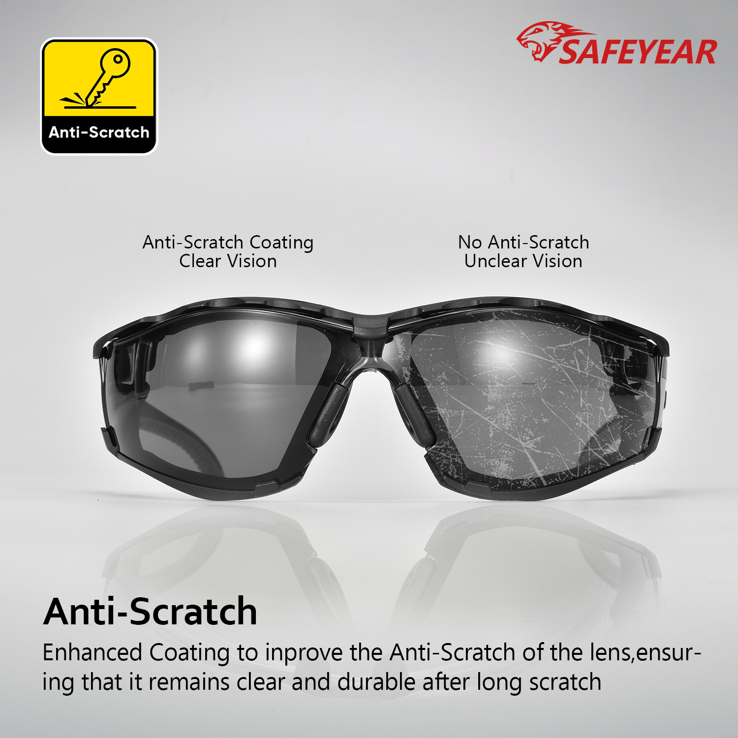 Industriegläser Schutzsicherheitsbrille für Frauen SG037 Schwarz