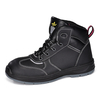 Damen-Arbeitsstiefel aus schwarzem Rindsleder mit Sicherheitsstahlkappe M-8516, glatt