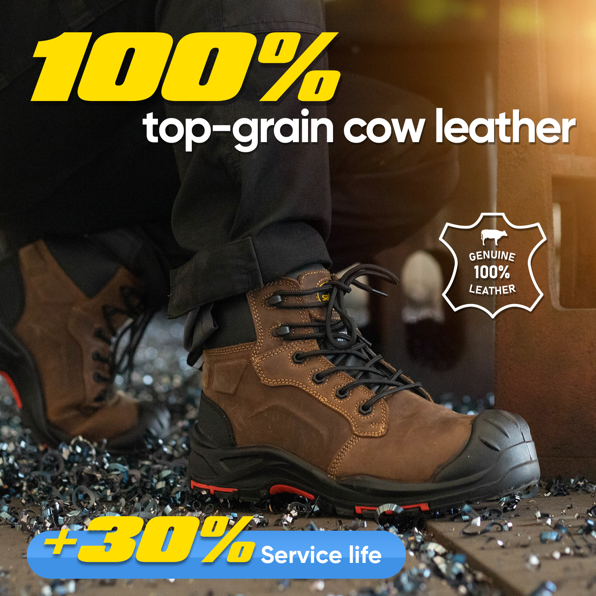 Superior Oil & Slip Resistant Metall Free Safety Mining Work Boots M-8552