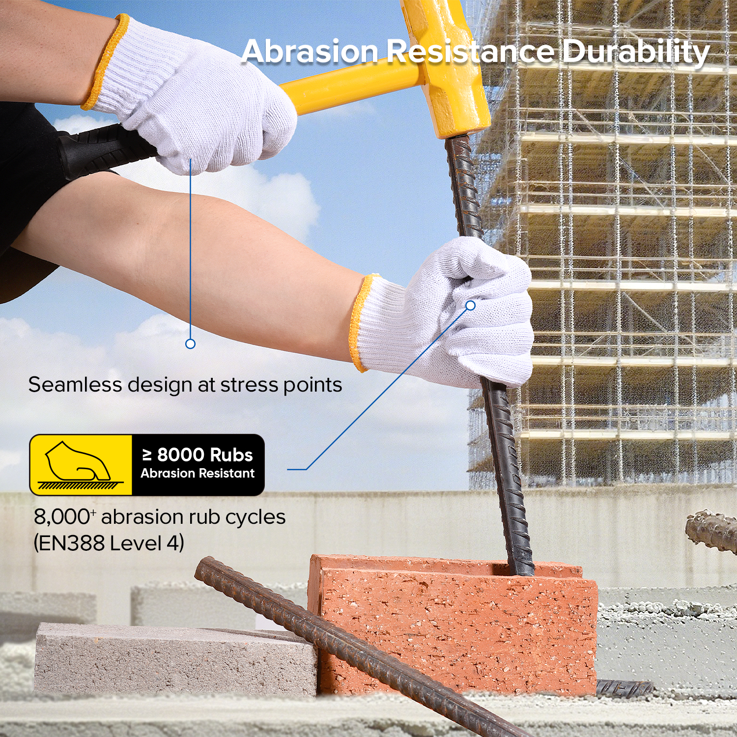 Sicherheitsarbeitshandschuhe aus Baumwolle FL-7219