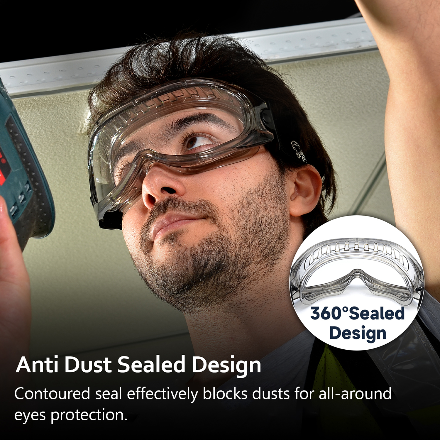 OTG Antibeschlag-Schutzbrille mit verstellbarem Riemen | ANSI Z87.1 und EN166