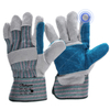 Schnittschutzhandschuh mit Rindsleder-Handfläche, Schlaghandschuhe FL-1015, Blau