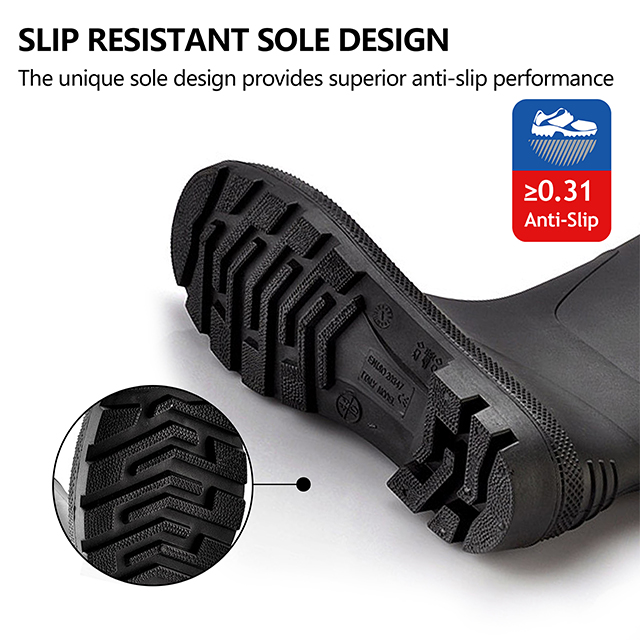 PVC-Regengummi-Stiefel W-6036 Schwarz