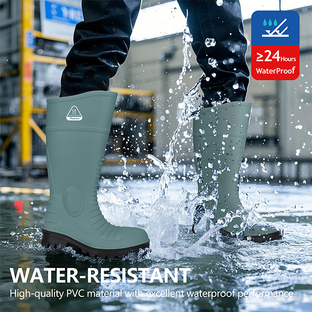 Wasserdichte Regenstiefel für Mann W-6055 Grün