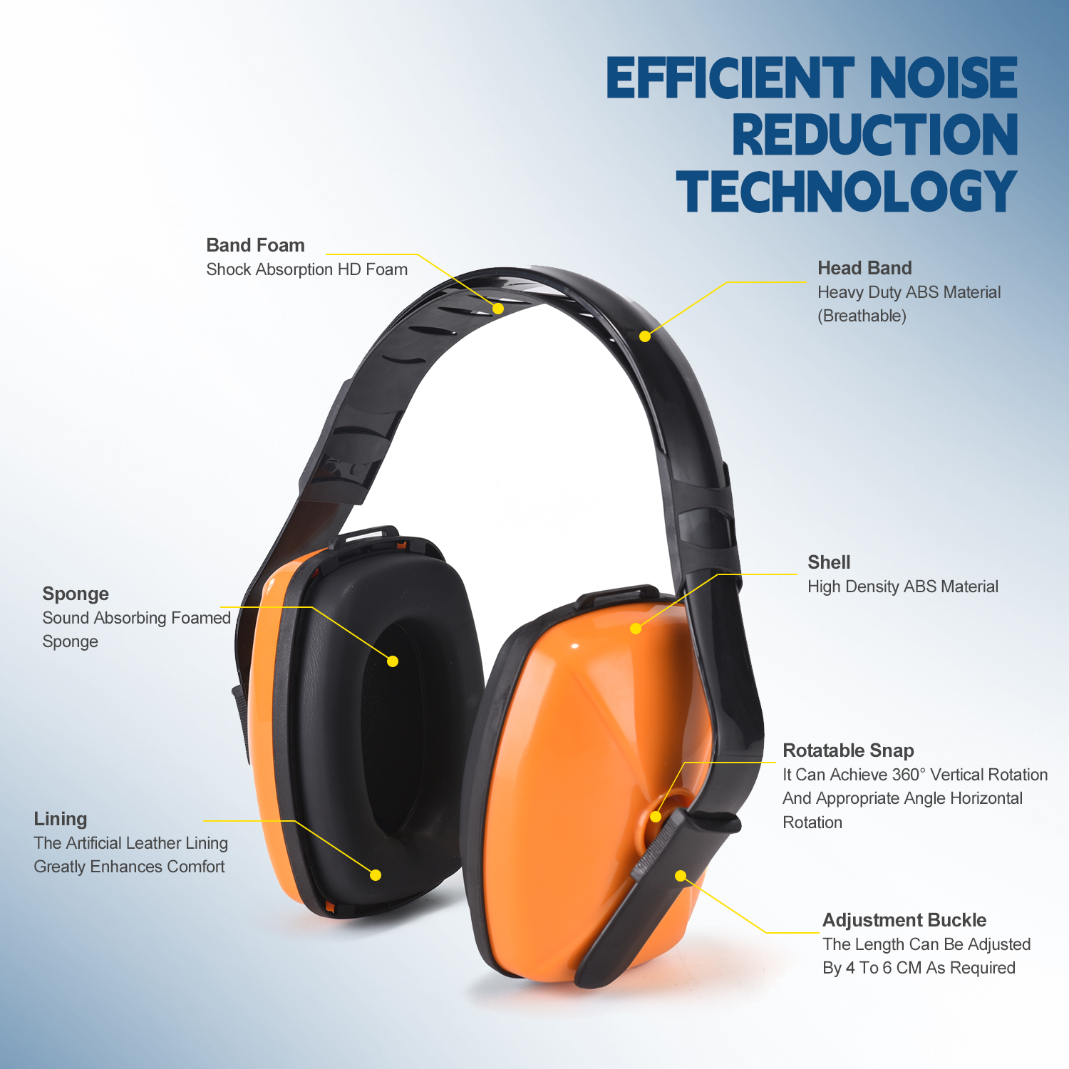 Hören schützender Ohrmuffs EM-5003 Orange