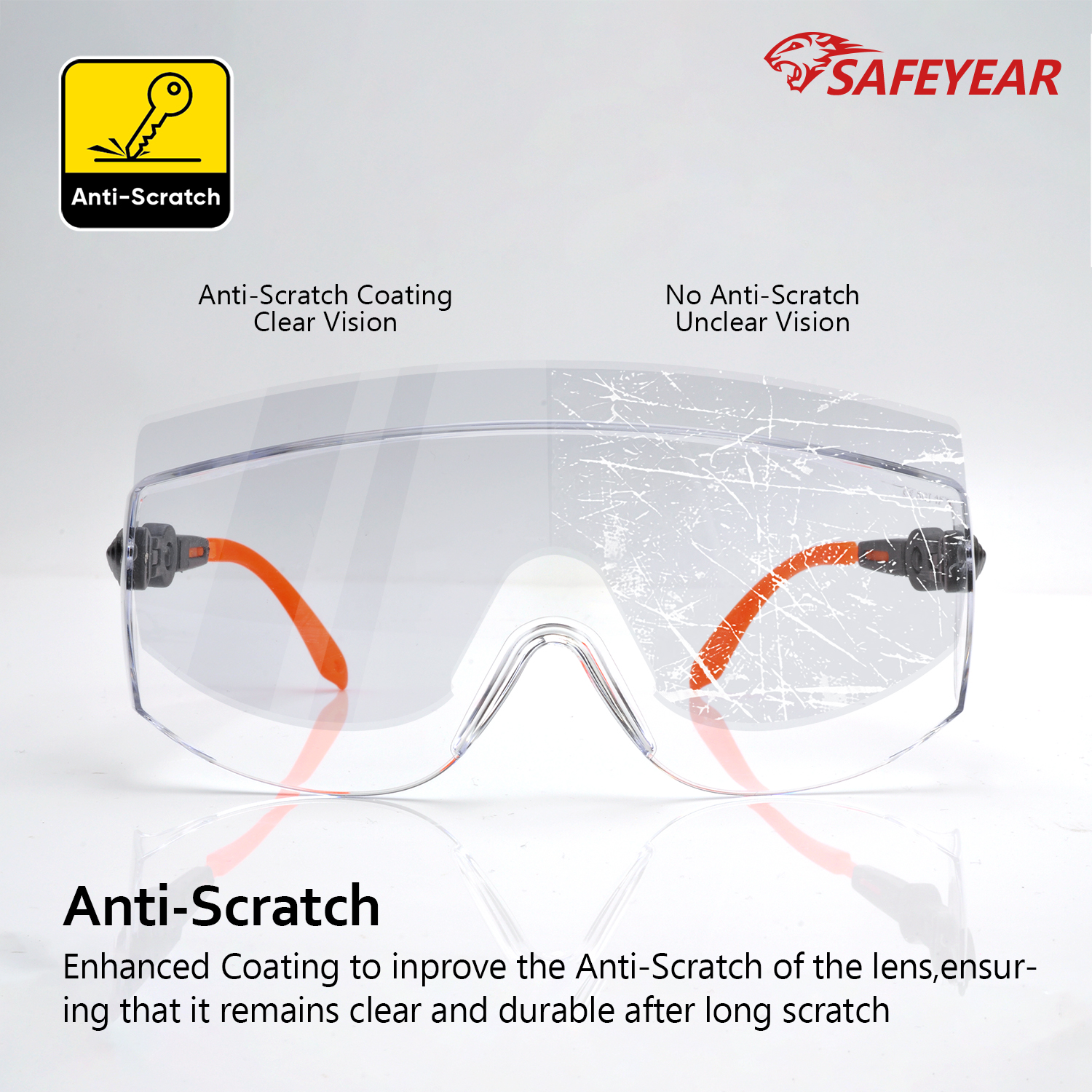 Über Gläsern Arbeitersicherheitsbrille SG009