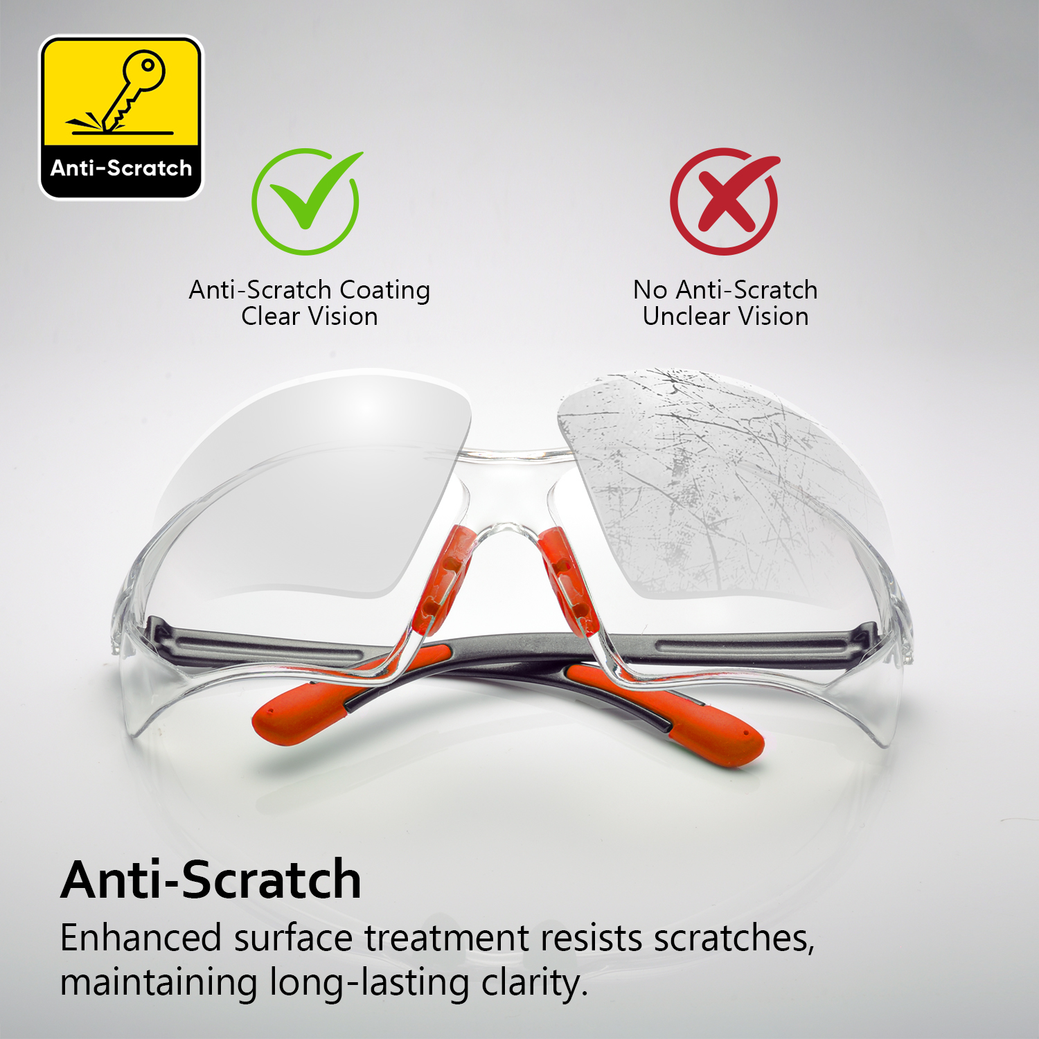 FEEFORTE VORSCHALTE INDUSTRIAL Safety Brille SG003OR