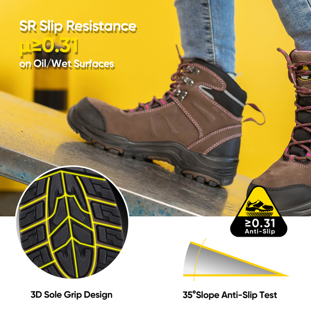 Wasserdichte und rutschfeste Frauen Arbeitsstiefel mit Stahlzehen M-8553