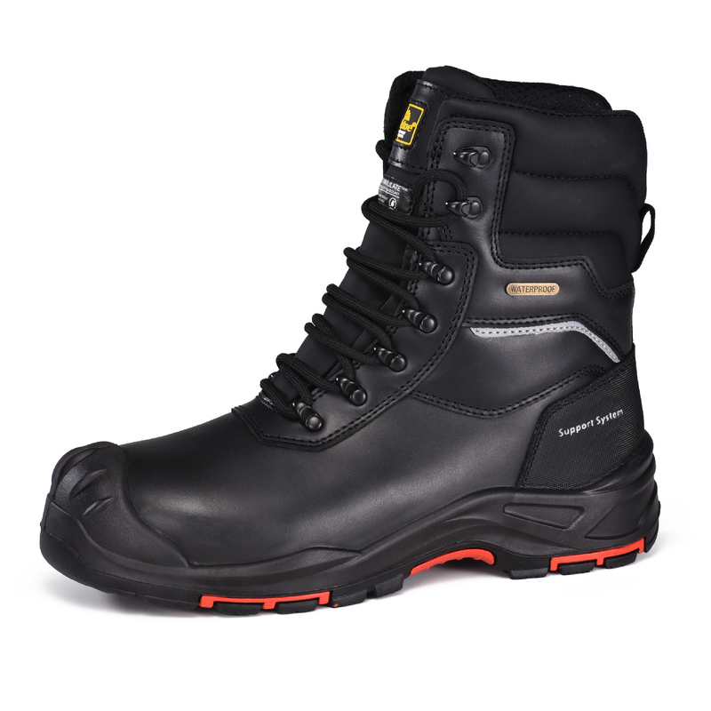 Robuste Arbeitsstiefel mit wasserdichter Membran und zusammengesetzter Zehenpartie für den Winter H-9552 Schwarz