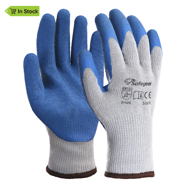 Latexbeschichtete Sicherheitsarbeitshandschuhe LY-3013 Blau
