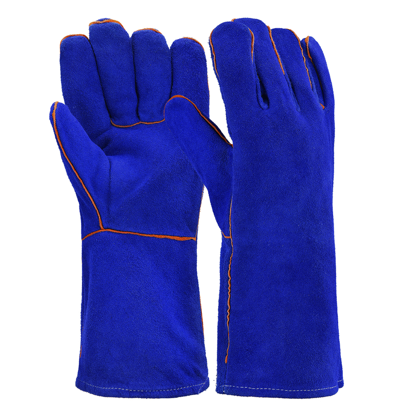 Schweißer-Arbeitshandschuhe aus Leder S-H24 Blau
