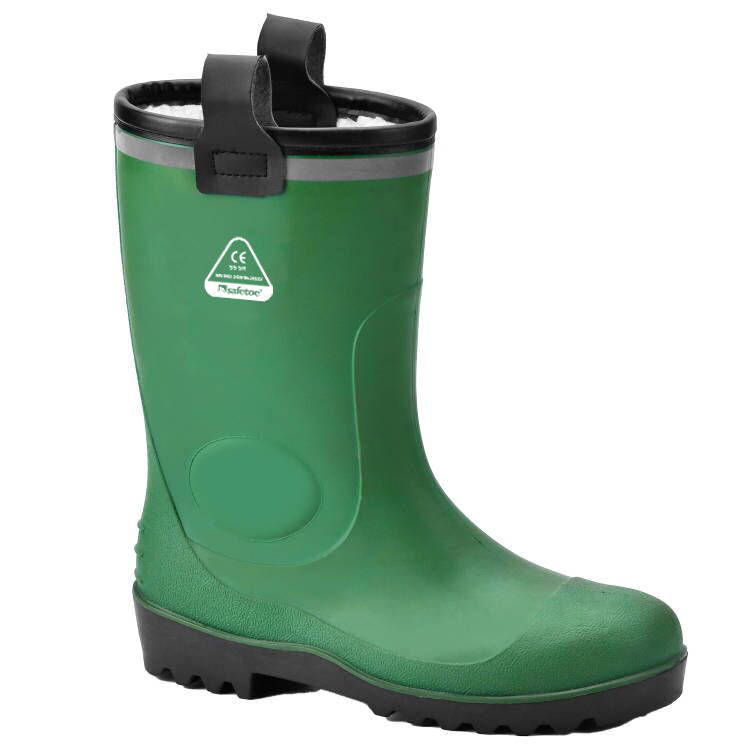 Pelzfutter Regenstiefel W-6037 Grün Tief