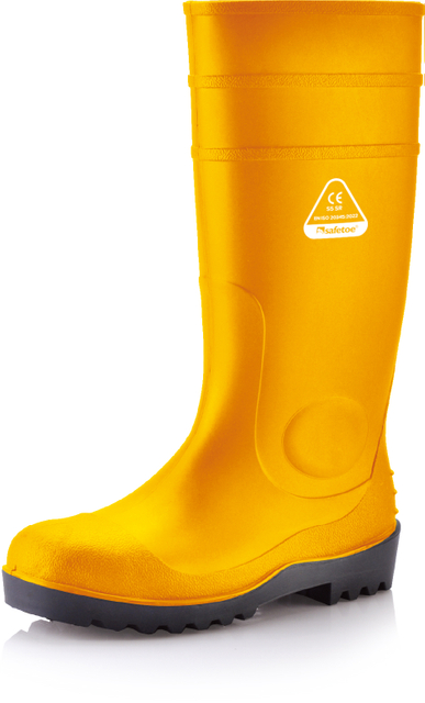 Robuste Regenstiefel mit Stahlkappe W-6037 Gelb