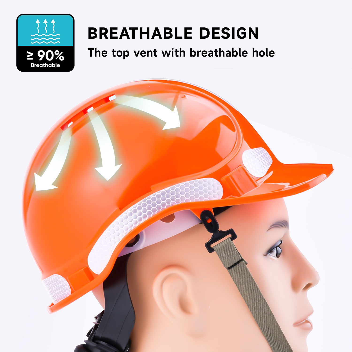 Einstellbare Rotationsknopf-Arbeit Helme W-018 Orange