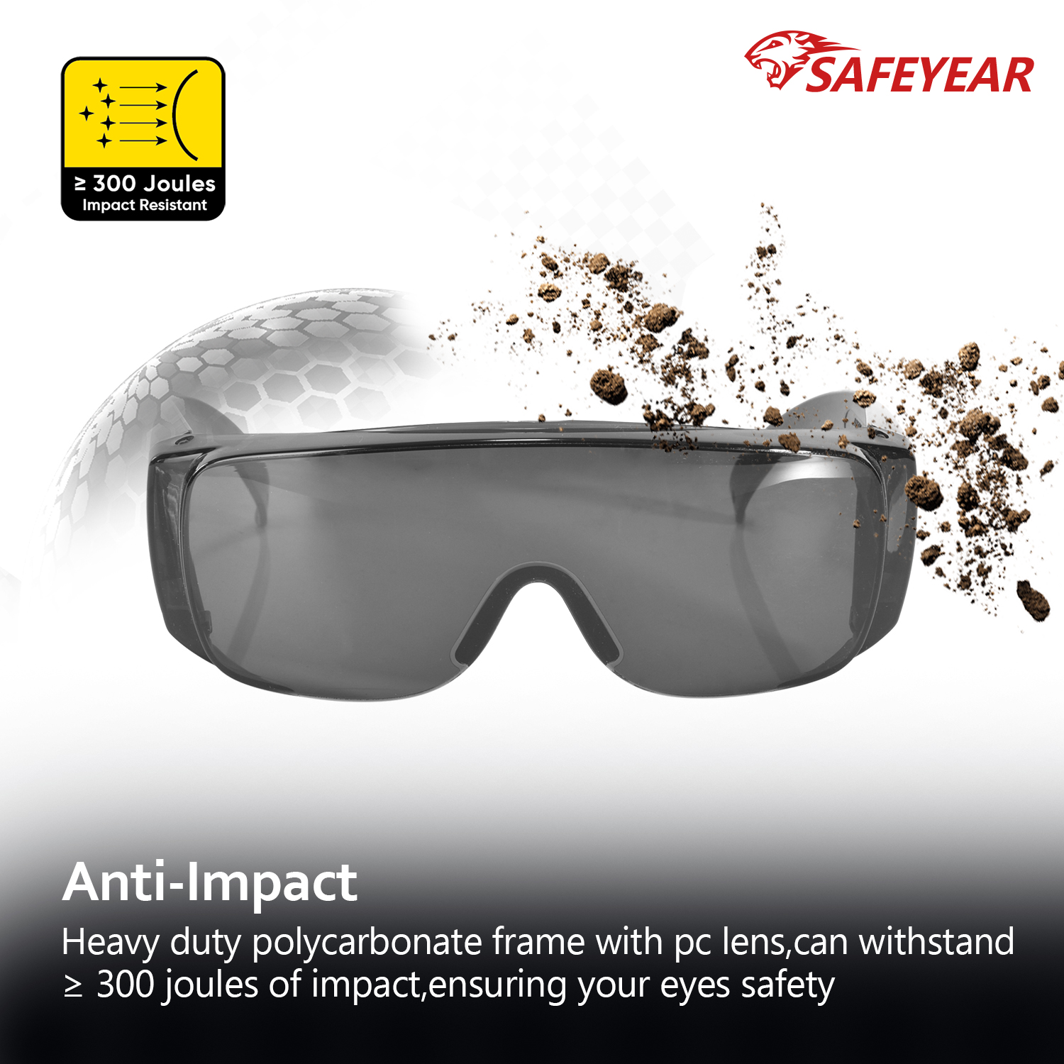 Polycabonat -Sicherheitsbrille SG035 Schwarz