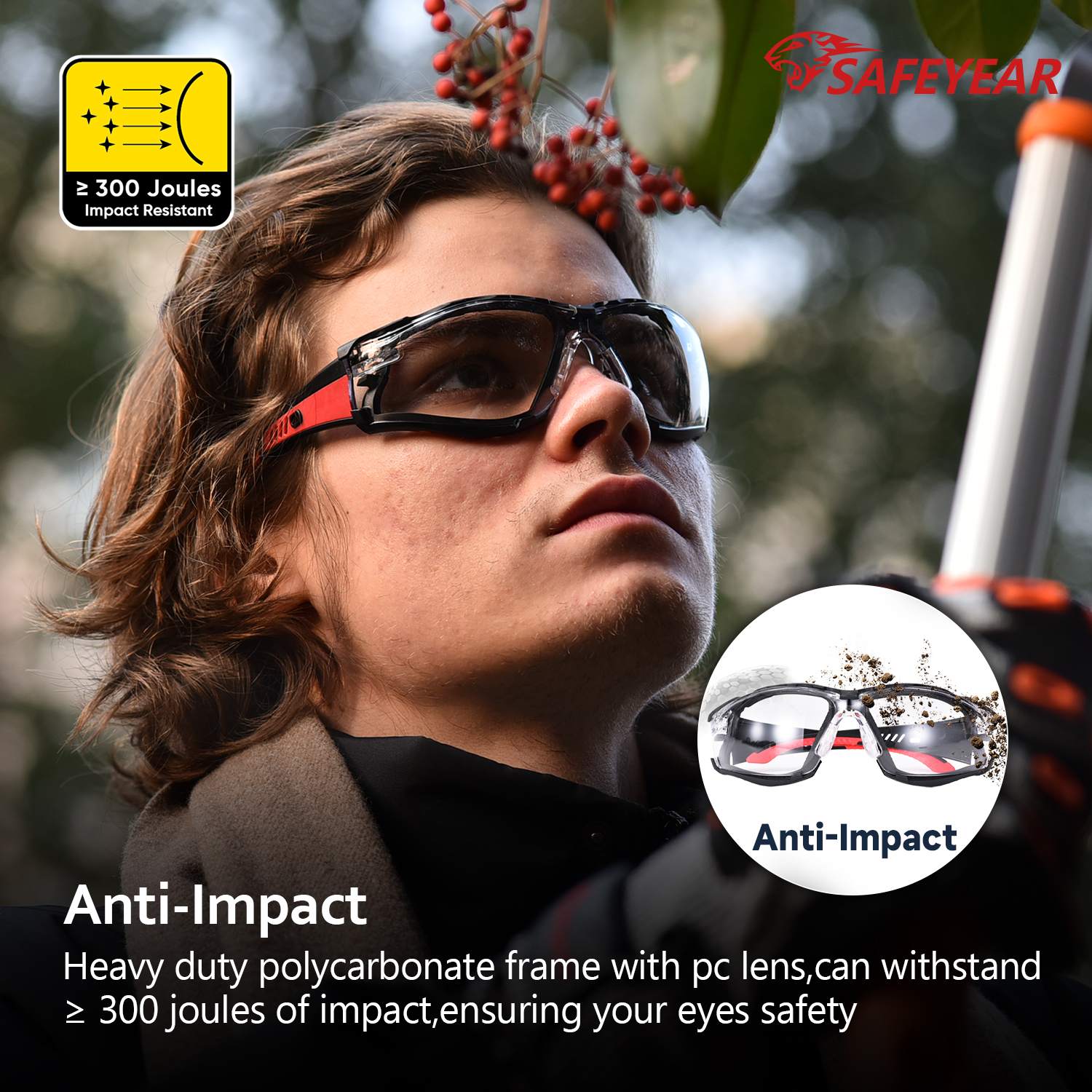  Schutzsicherheitsbrille für Frauen SG037 rot