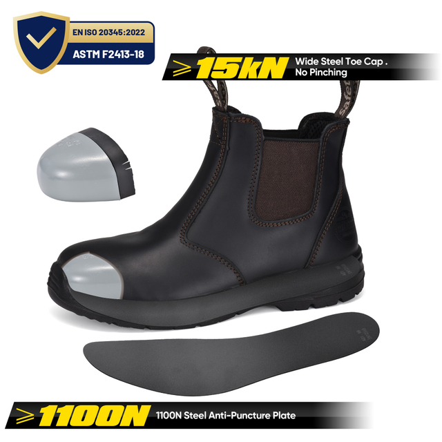 Frauen ohne Slip-Arbeit Schuhe Beste Stahlzehen ziehen Frauen Arbeitstiefel M-8025W