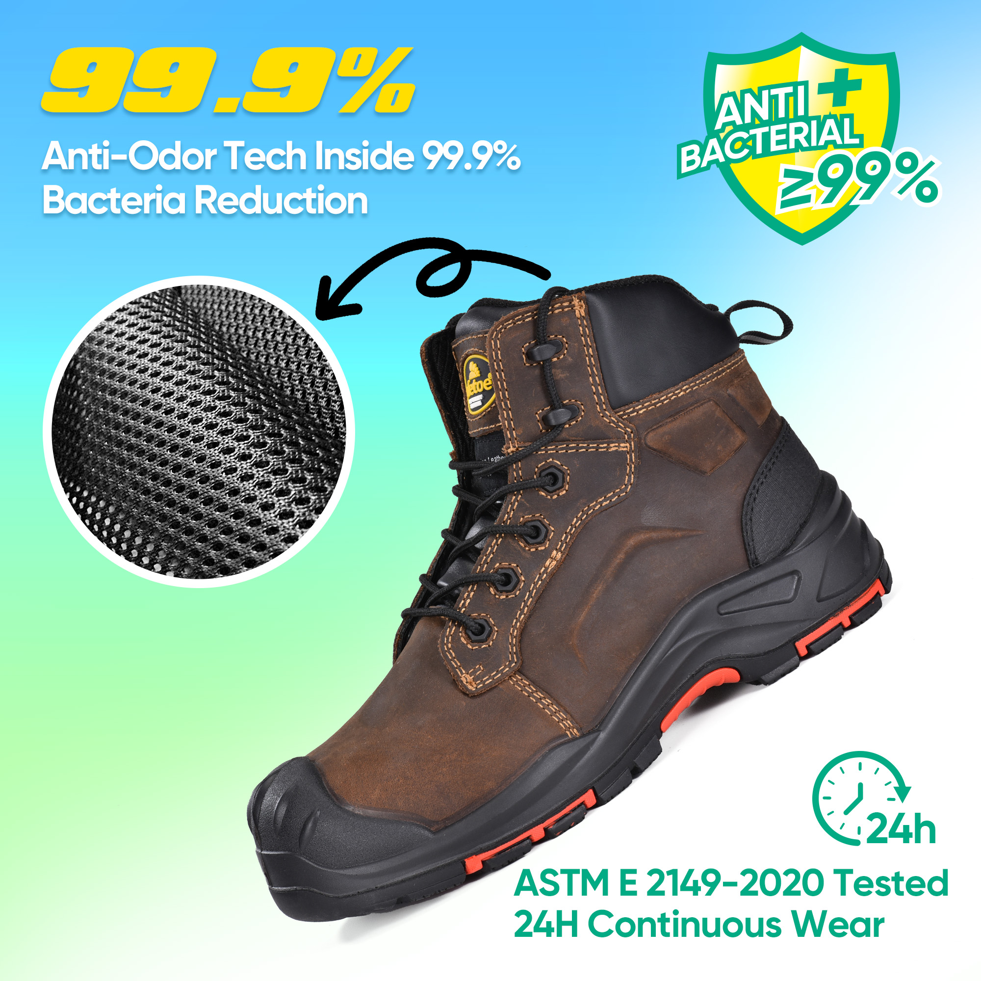 Superior Oil & Slip Resistant Metall Free Safety Mining Work Boots M-8552