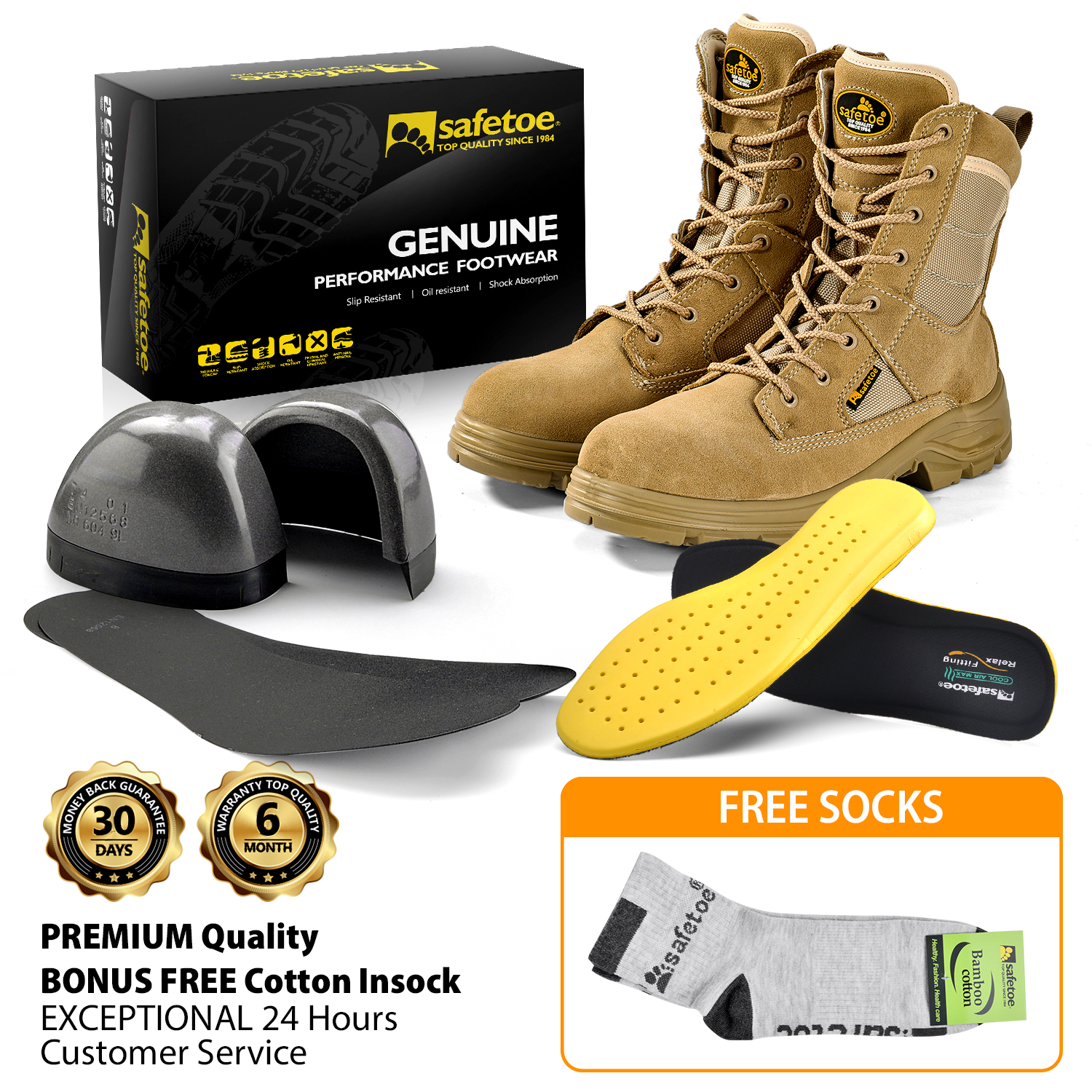 S1P Combat Safety Work Boots H-9438 Beige