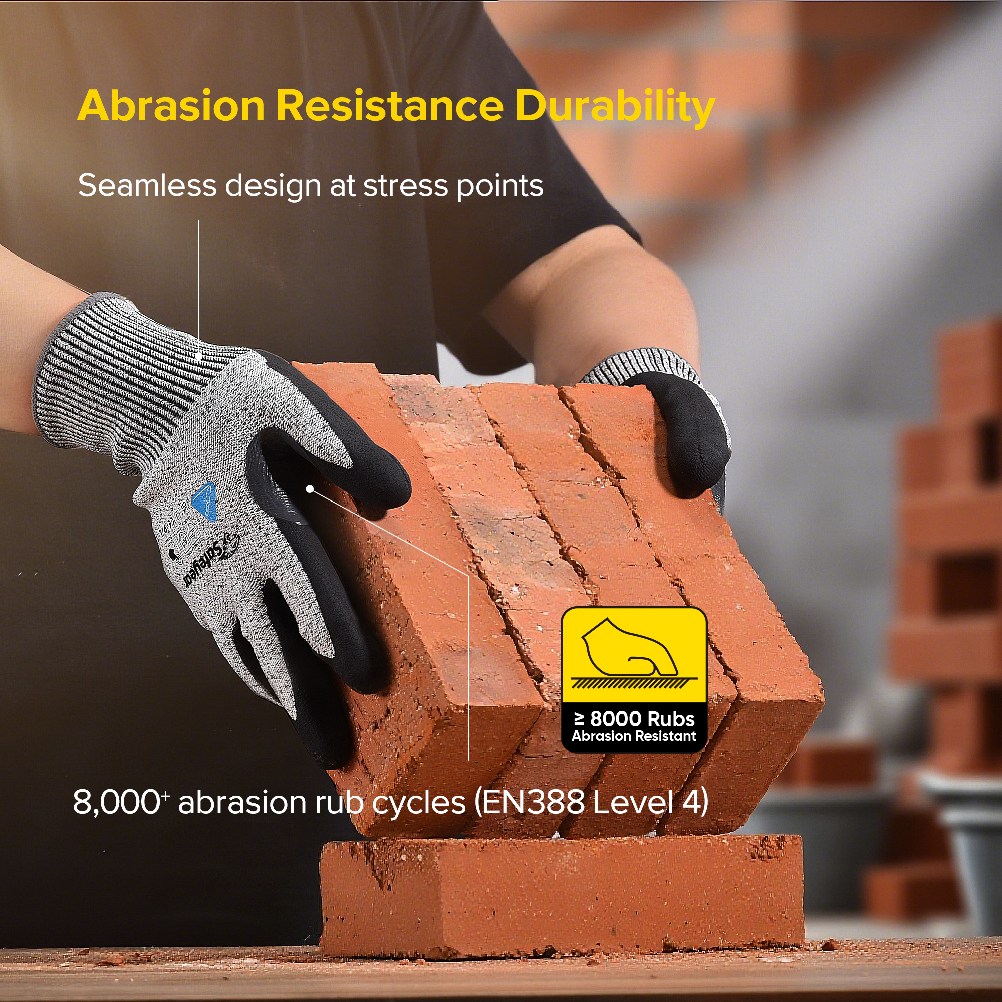 Bauarbeiten Handschuhe schneiden resistente Sicherheitsarbeit Handschuhe PD8045 Schwarz