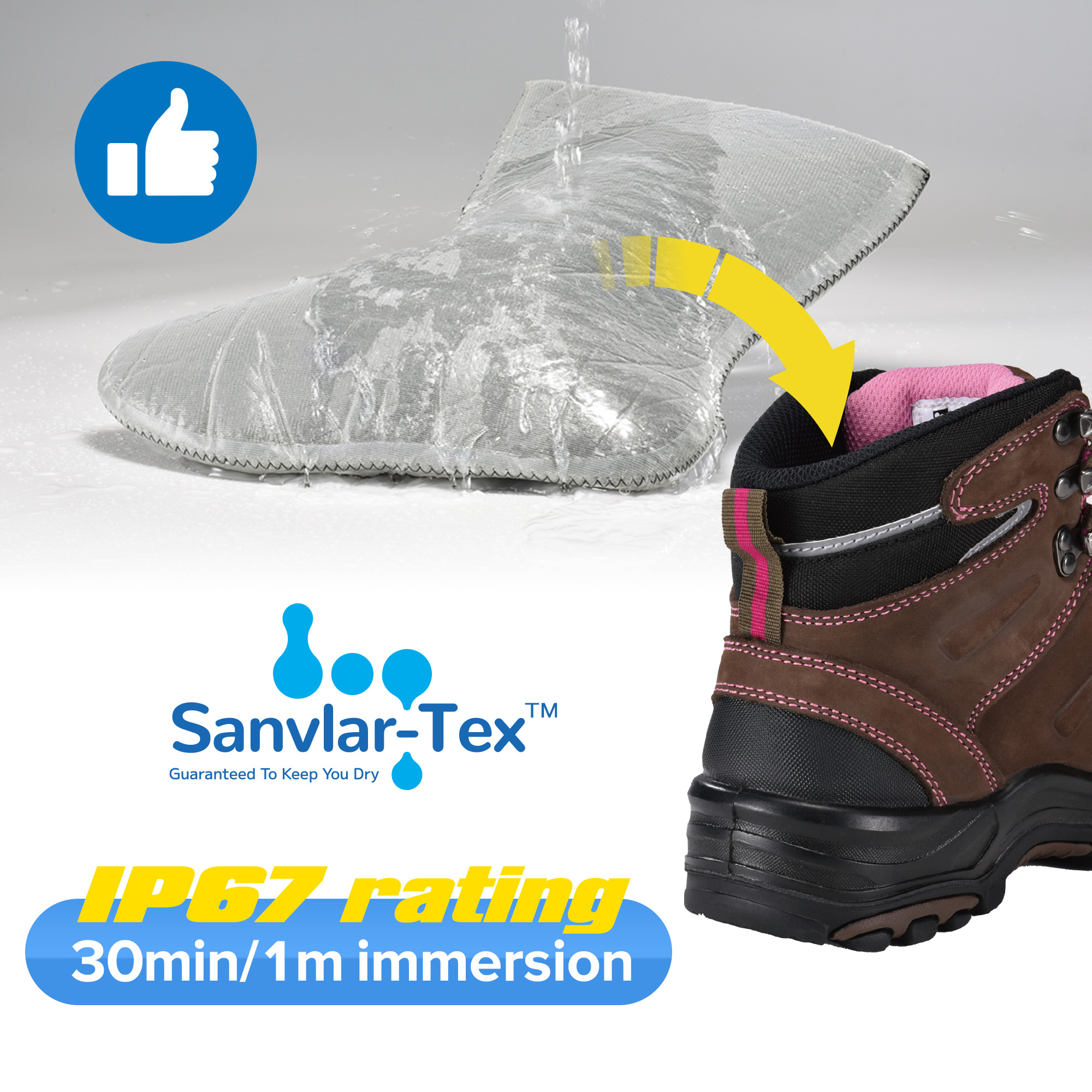 Wasserdichte und rutschfeste Frauen Arbeitsstiefel mit Stahlzehen M-8553