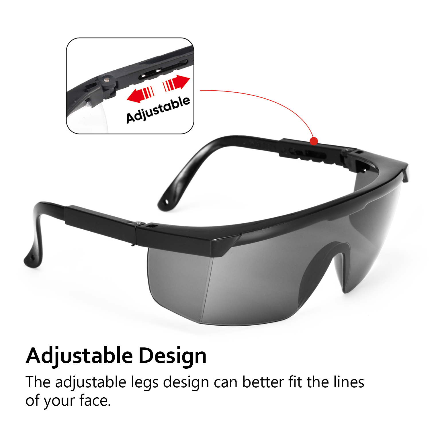  Dunkle PC Sicherheitsbrille KS102 Schwarz