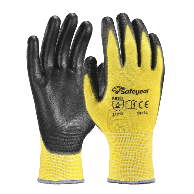 PU beschichtete Hochleistungsarbeit Handschuhe PN8003 Gelb