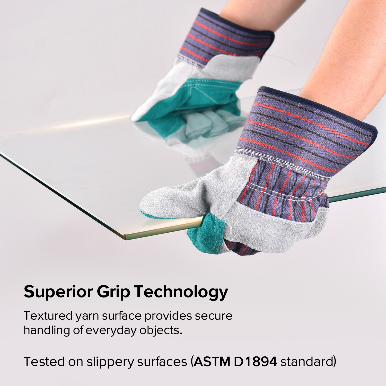 Schnittschutzhandschuh mit Rindsleder-Handfläche, Schlaghandschuhe FL-1015, Blau