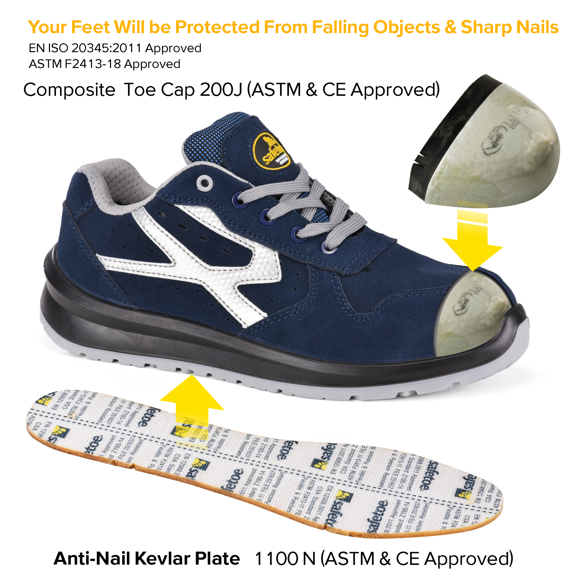 L-7328-Komposit-Zehensicherheitsschuhe, Kevlar-Schuhe