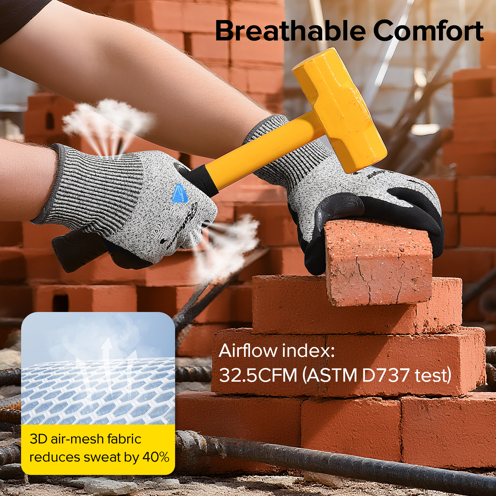 Bauarbeiten Handschuhe schneiden resistente Sicherheitsarbeit Handschuhe PD8045 Schwarz