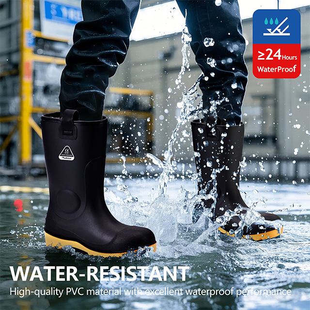 Black Wellington Safety Boots W-6037